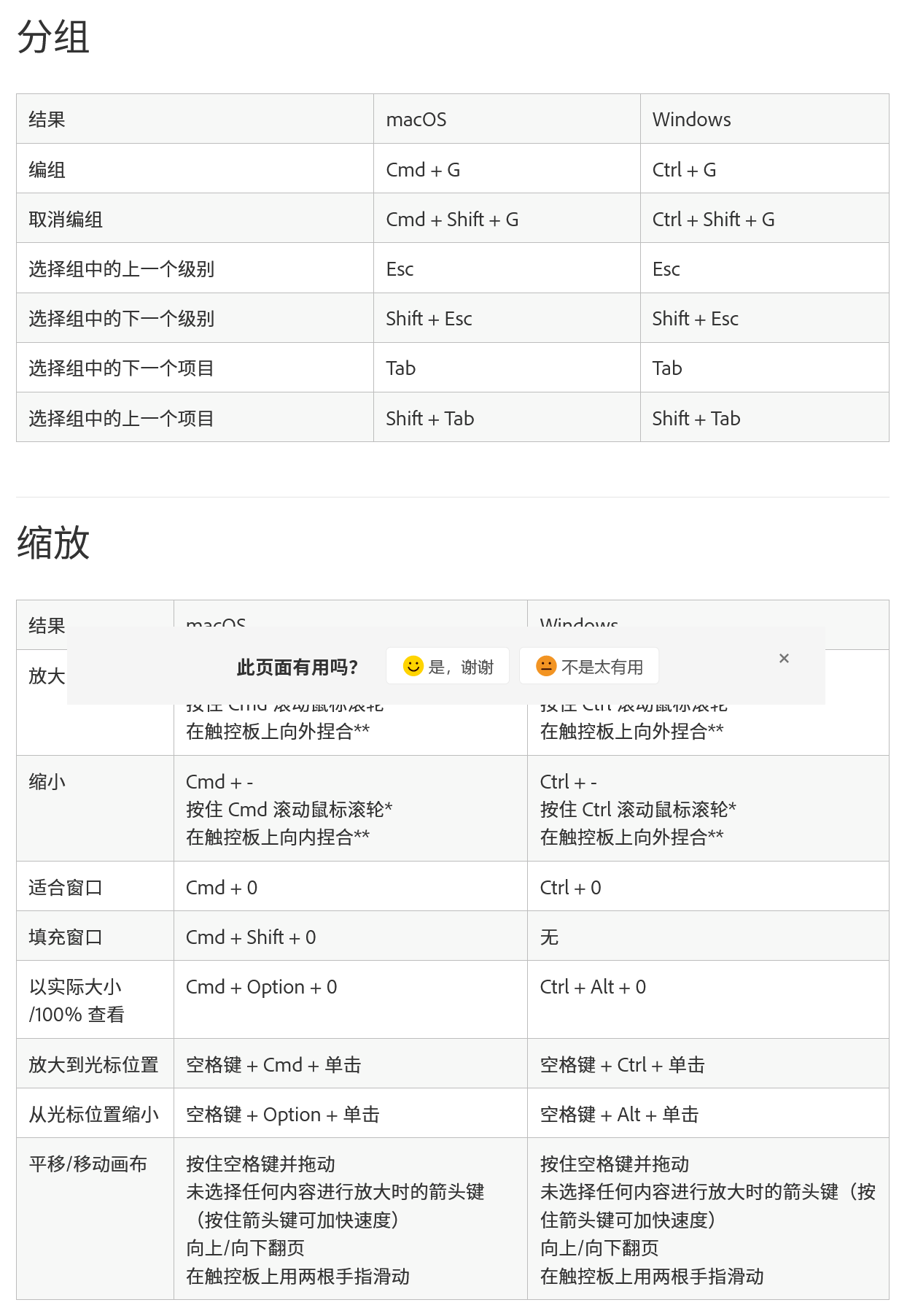 Adobe Express用户指南:键盘快捷键